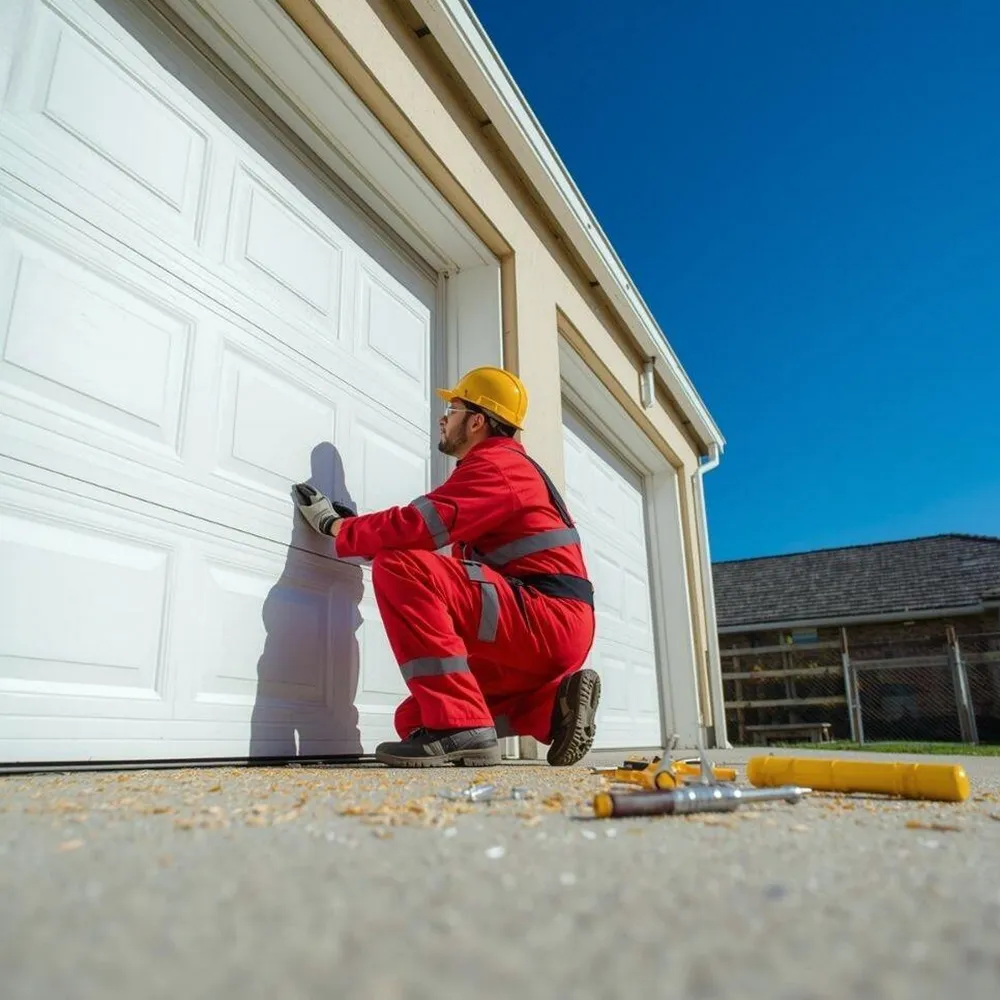 Equipo de puertas de garaje trabajando en Villar del Rey